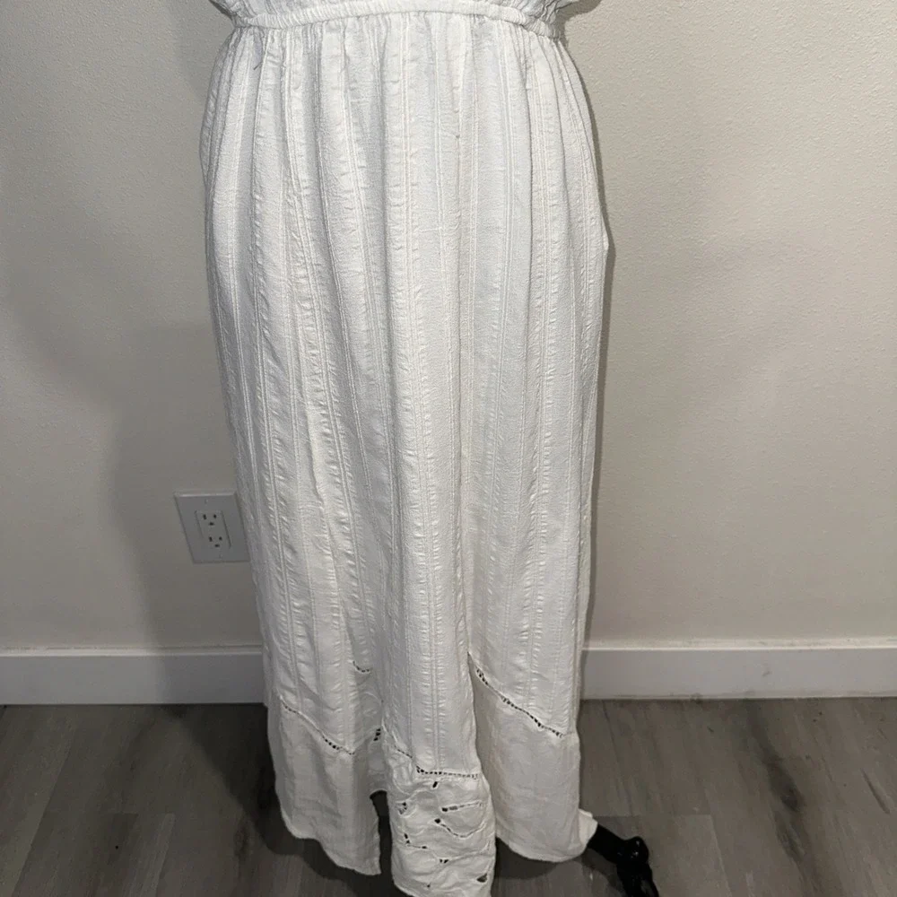 Espencer Alexis Vintage  White Sleeveless Floral Design‎ Dress Sz 10   95%rayon
